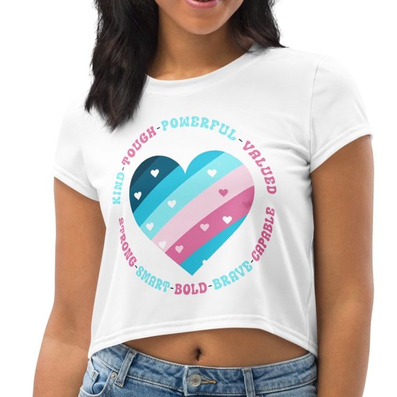 Transgender Trans Pride Cropped T-Shirt - Picture 1 of 12